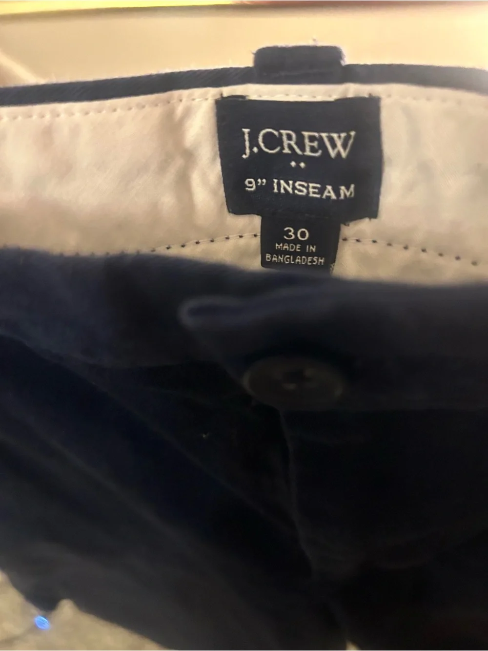 J. Crew Men's Dark Navy Flat-Front Cotton Shorts